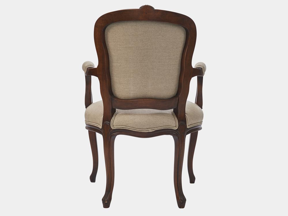 French Accent French provincial Louis XV style armchair taupe back