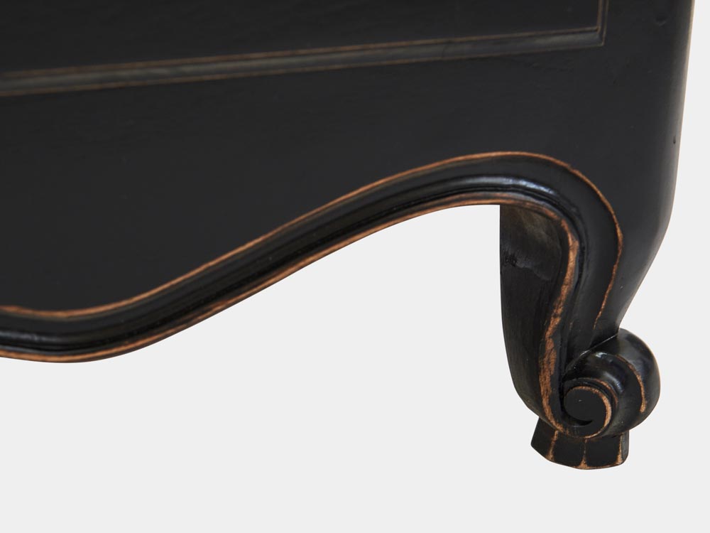 French Accent French provincial Louis XV style buffet sideboard black foot