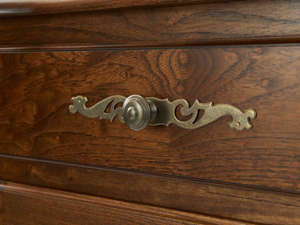French Accent French provincial Louis XV style buffet sideboard walnut handle