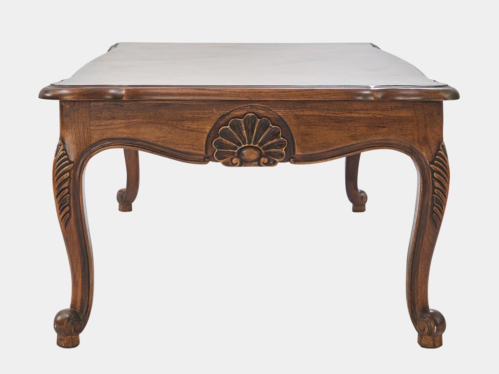 French Accent French provincial Louis XV style coffee table oak walnut side