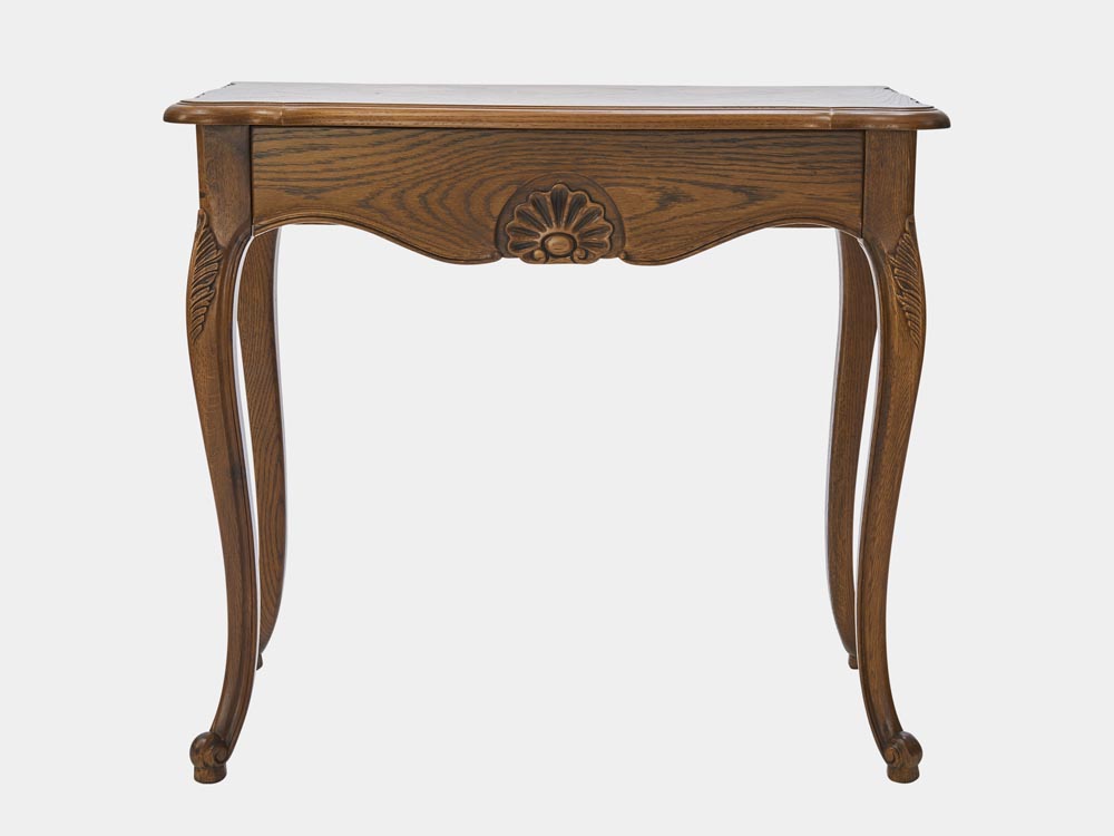 French Accent French provincial Louis XV style hall table with 1 drawer solid oak front