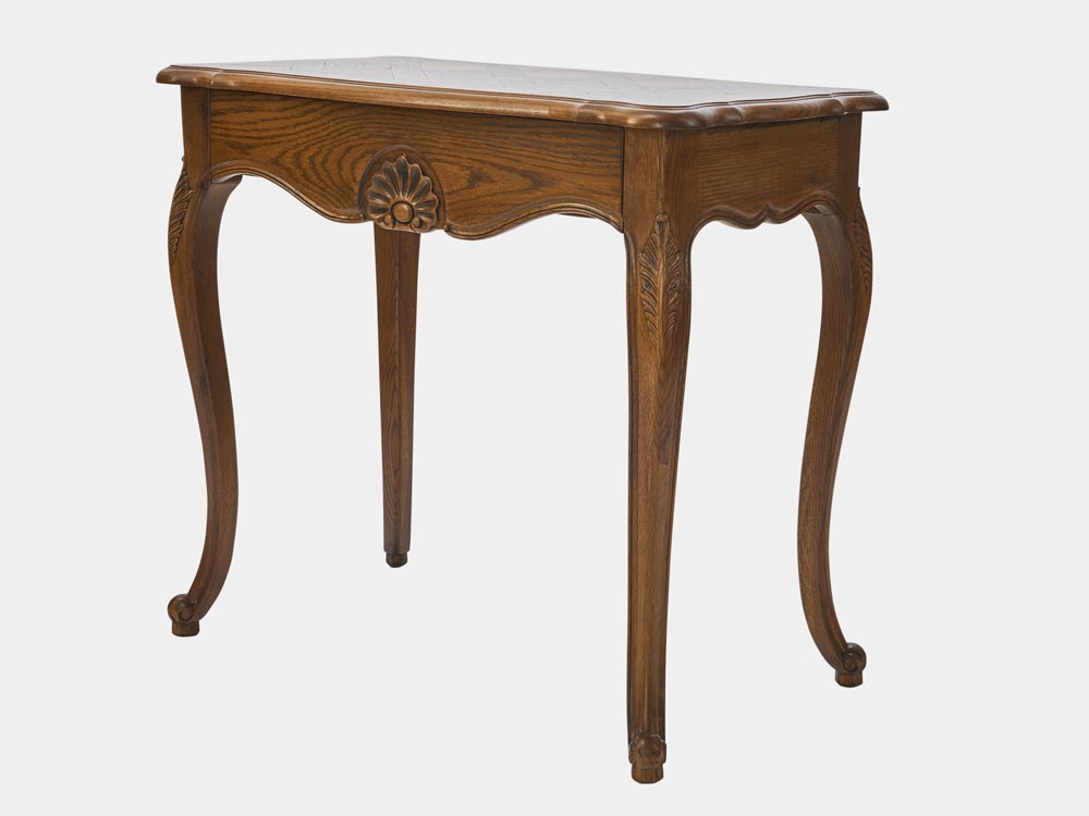French Accent French provincial Louis XV style hall table with 1 drawer solid oak side 45