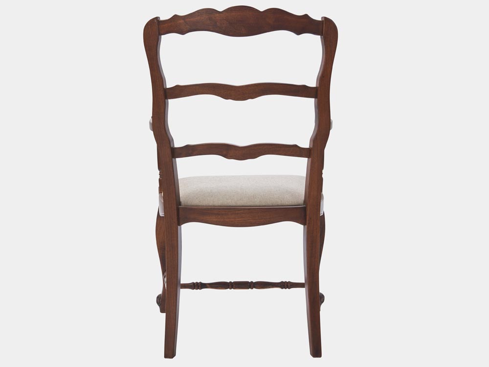 French Accent French provincial style Lyon Armchair ladder back walnut back