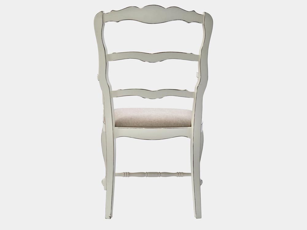 French Accent French provincial style Lyon Armchair ladder back white back