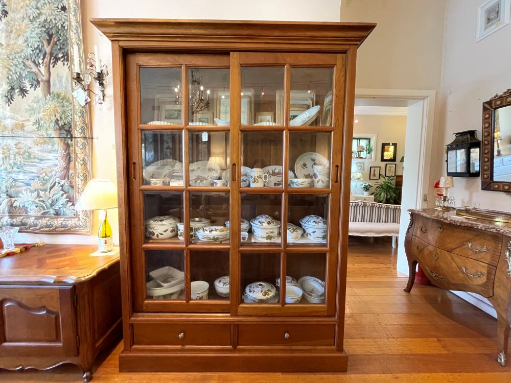 French-Accent-French-country-provincial-style-Sliding-Door-Bookcase-with-Bevelled-Glass2